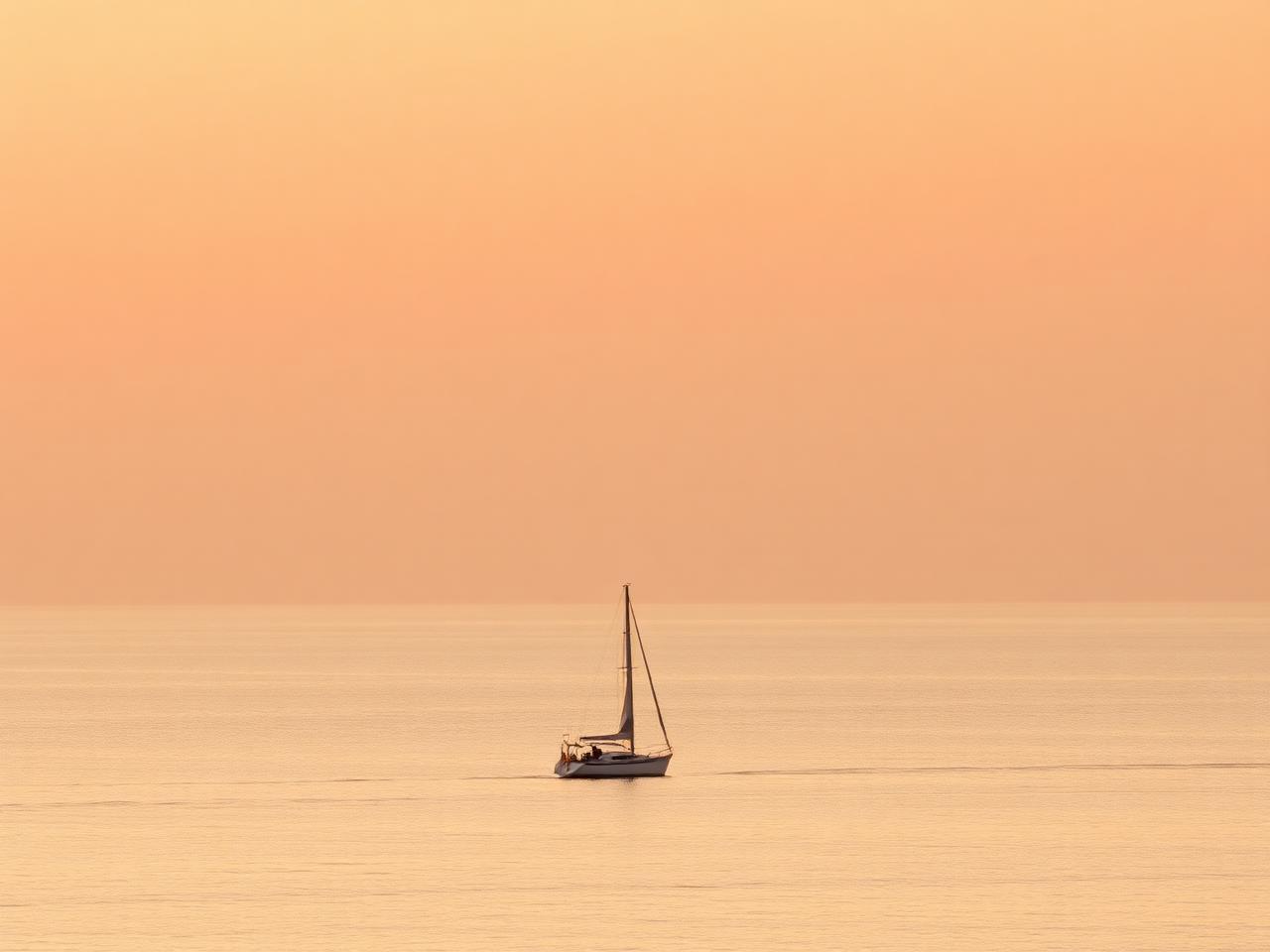 A lone sailboat on calm water at dawn, symbolising the quiet self-confidence of people who navigate unfamiliar territory without a roadmap.